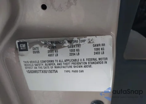 2006 Cadillac Cts Standard z USA, uszkodzony, nr VIN 1G6DM57TX60130754